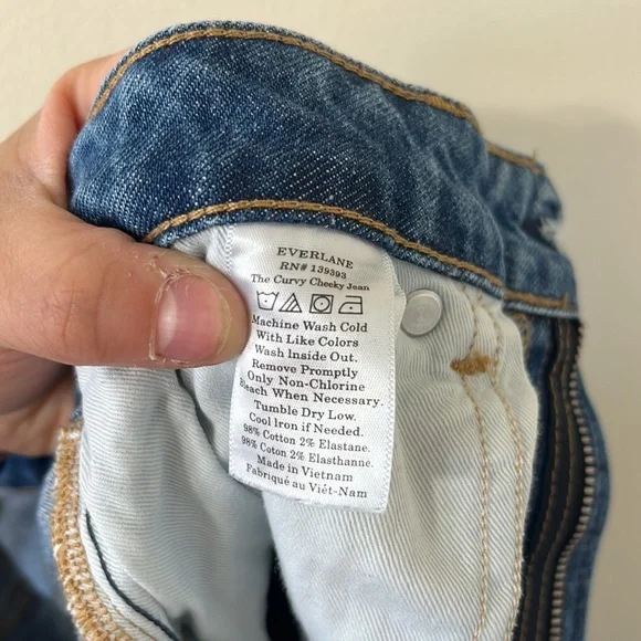 Everlane The Curvy Cheeky Medium Wash High Waist Denim Jean Size 30 Regular - Picture 13 of 13